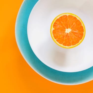 orange slice on a plate